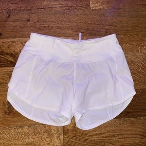 white lululemon shorts